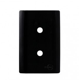 Placa p/ 2 Furos 4x2 - Novara Preto Brilhante